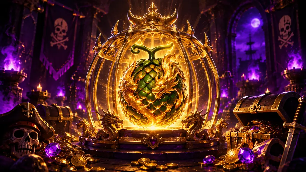 Permanent Dragon devil fruit displayed as a premium treasure item with value indicators
